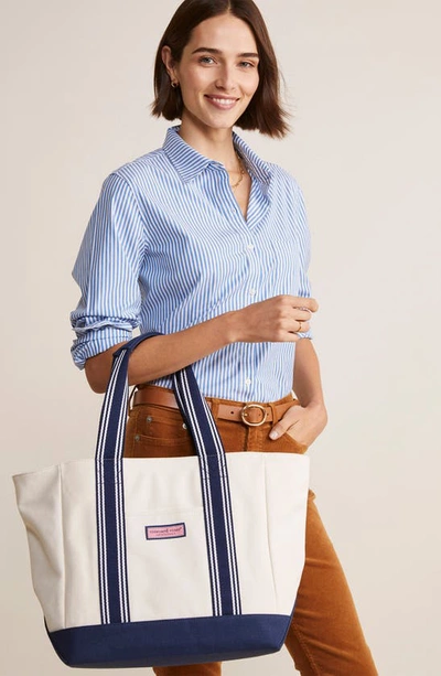 Shop Vineyard Vines Heritage Classic Cotton Canvas Tote In Nautical Navy