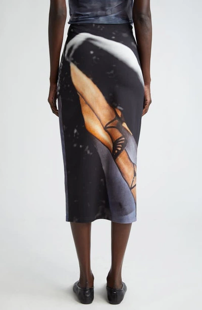 Shop Elliss Stomp Stretch Organic Cotton Jersey Skirt In Grey Print Multi