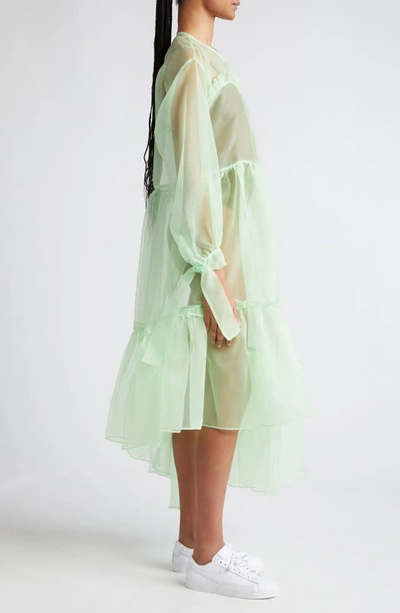 Shop Kkco Nine Twenty-seven Asymmetrical Ruffle Sheer Organza Dress In Japanese Organza