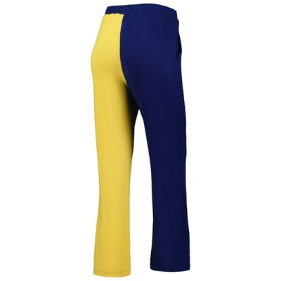Shop Zoozatz Navy/maize Michigan Wolverines Colorblock Cozy Tri-blend Lounge Pants