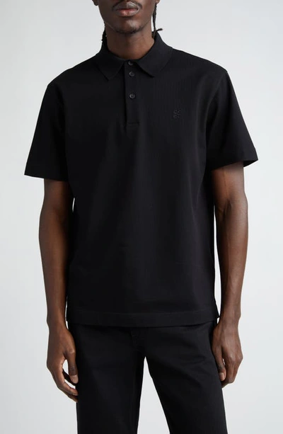 Givenchy Logo-embroidered Cotton Polo Shirt In Black
