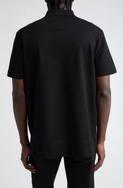 Givenchy Logo-embroidered Cotton Polo Shirt In Black