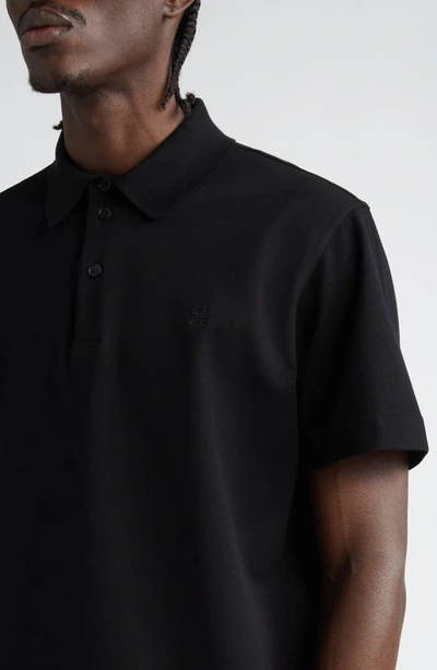 Shop Givenchy Classic Fit 4g Logo Embroidered Cotton Piqué Polo In Black