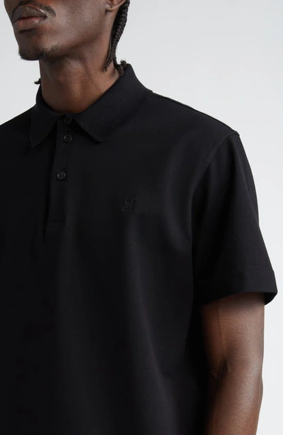 Givenchy Logo-embroidered Cotton Polo Shirt In Black