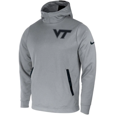 Shop Nike Gray Virginia Tech Hokies 2-hit Performance Pullover Hoodie