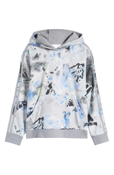 Shop Adidas Originals Kids' Tie Dye Cotton Blend Hoodie In Medium Grey