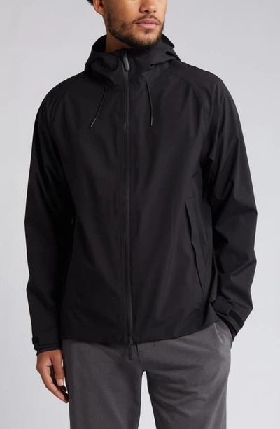 Shop Zella Waterproof Hooded Jacket In Black