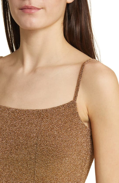Shop Something New Nadia Metallic Crop Camisole In Rich Gold