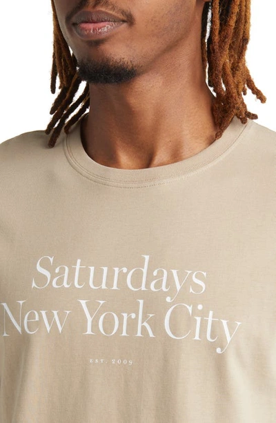 Shop Saturdays Surf Nyc Saturdays Nyc Miller Standard Graphic T-shirt In Classic Khaki