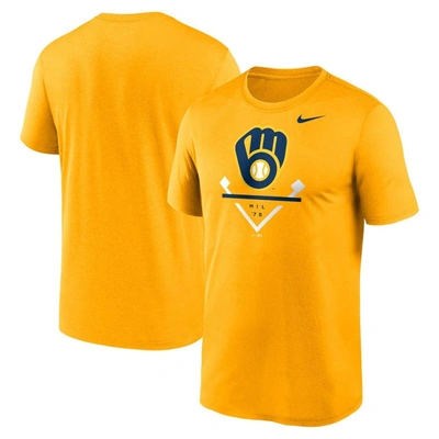 Shop Nike Gold Milwaukee Brewers Icon Legend T-shirt
