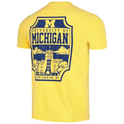 Shop Image One Maize Michigan Wolverines Campus Badge Comfort Colors T-shirt