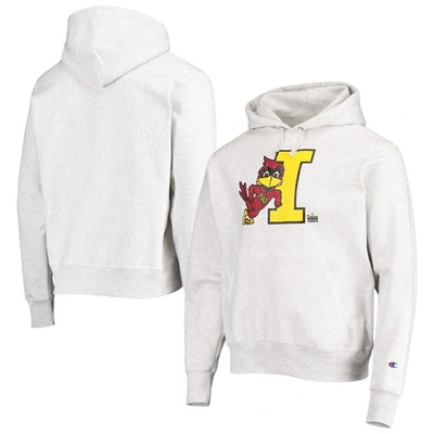 Shop Champion Heathered Gray Iowa State Cyclones Team Vault Logo Reverse Weave Pullover Hoodie In Heather Gray