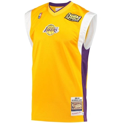 Shop Mitchell & Ness Gold Los Angeles Lakers 2002 Nba Finals Hardwood Classics On-court Authentic Sleevel