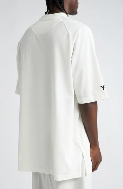 Shop Y-3 3-stripes Cotton & Recycled Polyester T-shirt In Off White