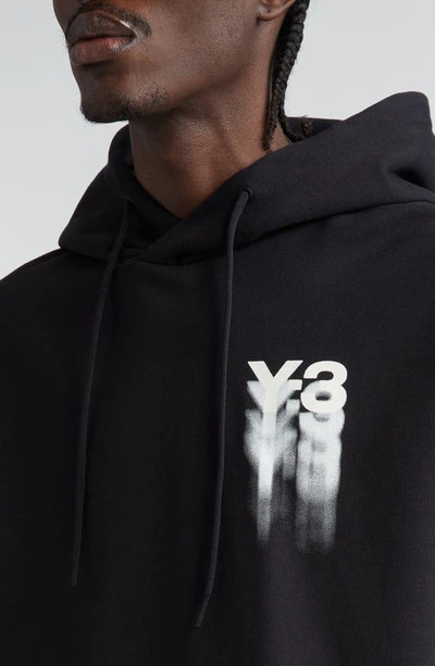 Shop Y-3 Gfx Organic Cotton Fleece Logo Hoodie In Black