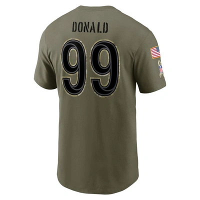 Shop Nike Aaron Donald Olive Los Angeles Rams 2022 Salute To Service Name & Number T-shirt