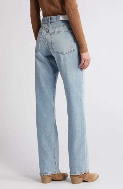 Shop Re/done Easy Straight Leg Organic Cotton Jeans In Ripped Tide