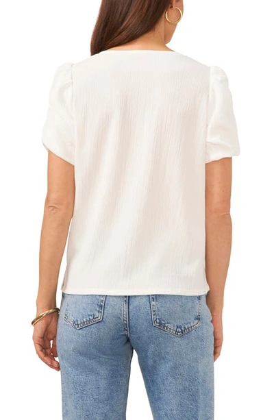 Shop Vince Camuto Gathered Puff Sleeve Blouse In New Ivory