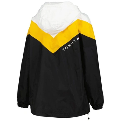 Shop Tommy Hilfiger Black/gold Pittsburgh Penguins Staci Half-zip Windbreaker Jacket