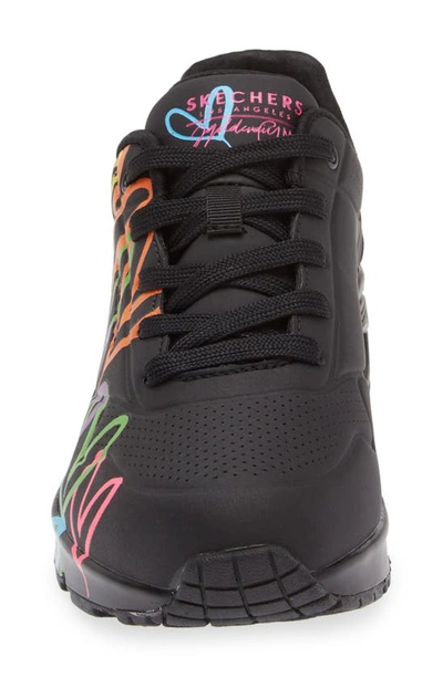 Skechers Uno Highlight Love Sneaker In Black/ Multi