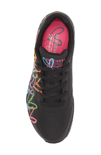 Skechers Uno Highlight Love Sneaker In Black/ Multi