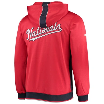 Shop Stitches Red/navy Washington Nationals Team Full-zip Hoodie
