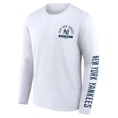 Shop Fanatics Branded White New York Yankees Pressbox Long Sleeve T-shirt
