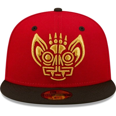 Shop New Era Red/black Murciélagos De Louisville Copa De La Diversion 59fifty Fitted Hat