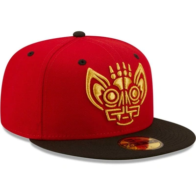 Shop New Era Red/black Murciélagos De Louisville Copa De La Diversion 59fifty Fitted Hat