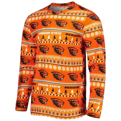 Shop Concepts Sport Orange Oregon State Beavers Swivel Long Sleeve T-shirt & Pants Sleep Set