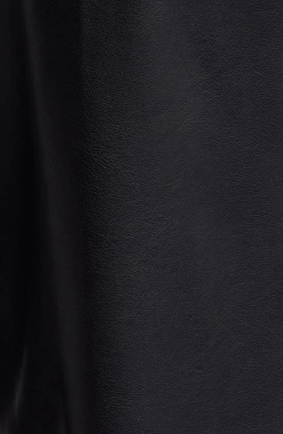 Open Edit Faux Leather Drawstring Track Pants In Black