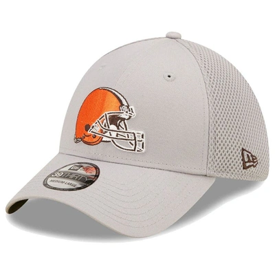 Shop New Era Gray Cleveland Browns Team Neo 39thirty Flex Hat