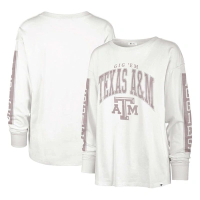 Shop 47 ' Cream Texas A&m Aggies Statement Soa 3-hit Long Sleeve T-shirt In White