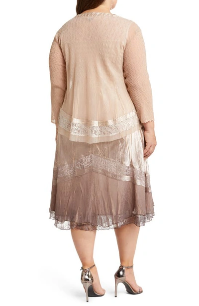 Komarov Embellished Dress & Jacket In Beach Cafe