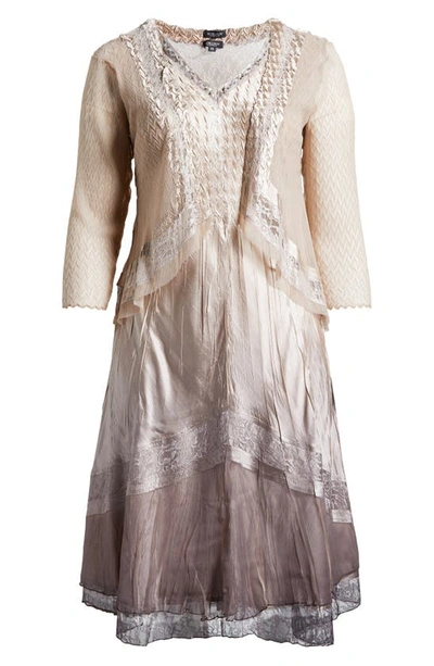 Komarov Embellished Dress & Jacket In Beach Cafe