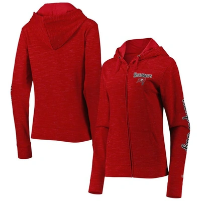 New Era Red Tampa Bay Buccaneers Reverse Space-dye Full-zip Hoodie In Red