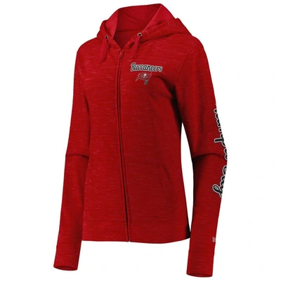 New Era Red Tampa Bay Buccaneers Reverse Space-dye Full-zip Hoodie In Red