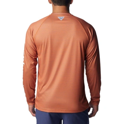 Shop Columbia Orange Texas Longhorns Big & Tall Terminal Tackle Raglan Omni-shade Long Sleeve T-shirt