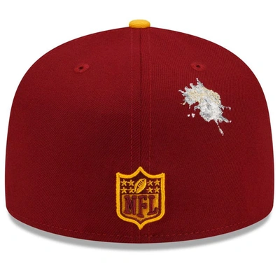 Shop New Era X Staple New Era Burgundy/gold Washington Commanders Nfl X Staple Collection 59fifty Fitted Hat