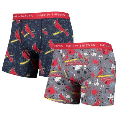Shop Pair Of Thieves Gray/navy St. Louis Cardinals Super Fit 2-pack Boxer Briefs Set
