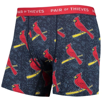 Shop Pair Of Thieves Gray/navy St. Louis Cardinals Super Fit 2-pack Boxer Briefs Set
