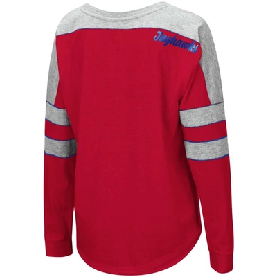 Shop Colosseum Red Kansas Jayhawks Trey Dolman Long Sleeve T-shirt