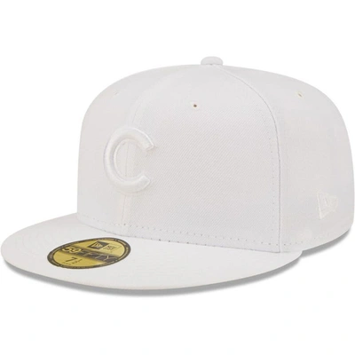Shop New Era Chicago Cubs White On White 59fifty Fitted Hat