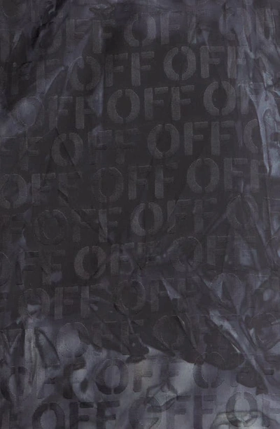 Shop Off-white Logo Jacquard Down Puffer Jacket In Black