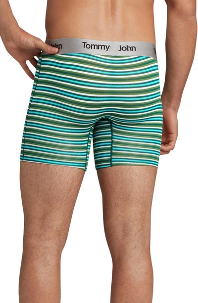 Shop Tommy John Second Skin 6-inch Boxer Briefs In Omphalodes Globe Stripe