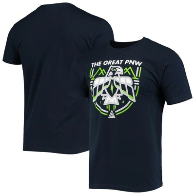 Shop The Great Pnw College Navy Seattle Seahawks Hawk T-shirt