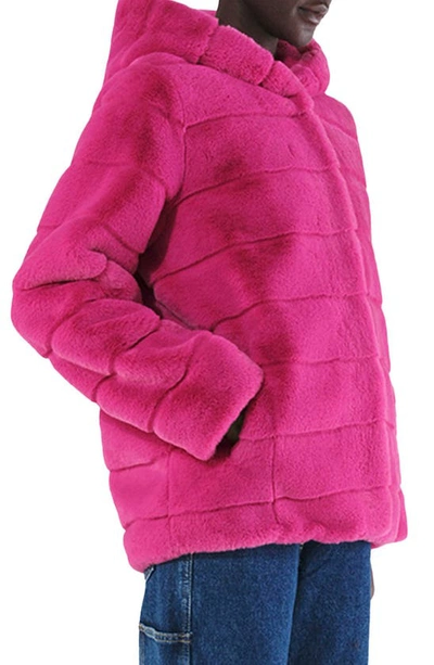 Shop Apparis Goldie 5 Faux Fur Coat In Confetti Pink