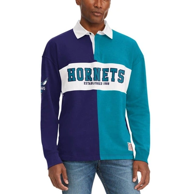 Shop Tommy Jeans Purple/teal Charlotte Hornets Ronnie Rugby Long Sleeve T-shirt