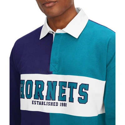 Shop Tommy Jeans Purple/teal Charlotte Hornets Ronnie Rugby Long Sleeve T-shirt