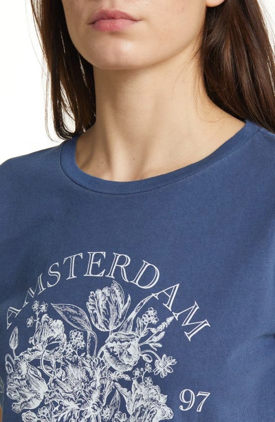 Shop Golden Hour Amsterdam Tulips Boyfriend T-shirt In Medieval Blue